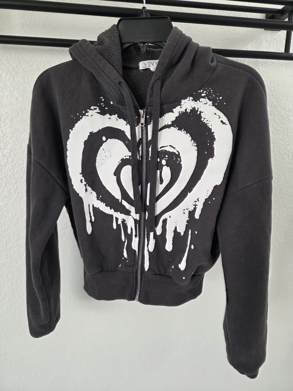 Vinyl Co-op Graphic Zip Hoodie Black & White Small